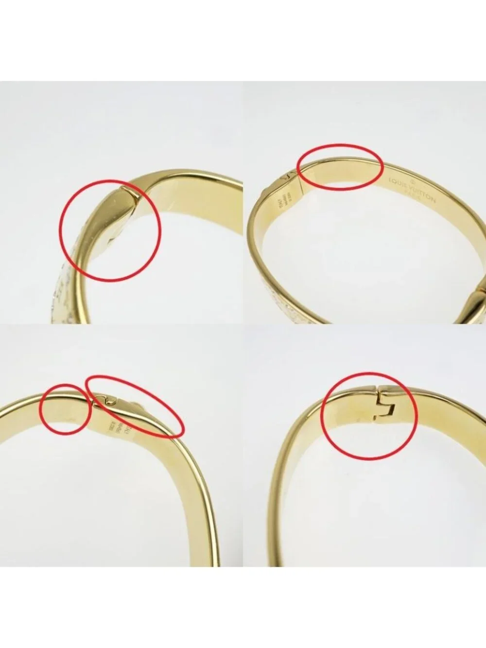 Louis Vuitton Rigid Bracelet Nanogram Strass Gold S Bangle - Picture 7 of 10